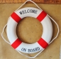 Preview: Rettungsring WELCOME ON BOARD Ø 50 cm blau weiß